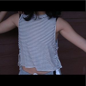 White & black crop top